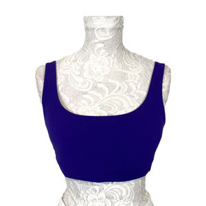 Athleta Purple Blue Exhale Bra for A-C Women Size M Low Cut Low Impact